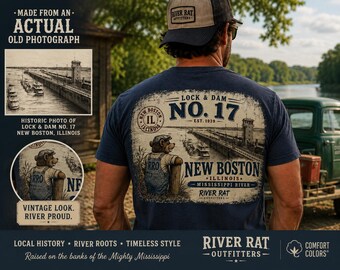 New Boston IL Lock & Dam 17 Mississippi River Tee