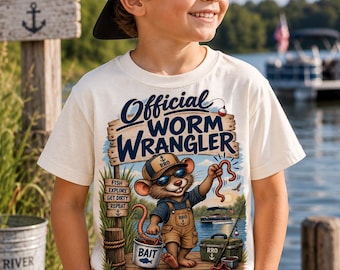 Kids worm wrangler tee, Mississippi River shirt