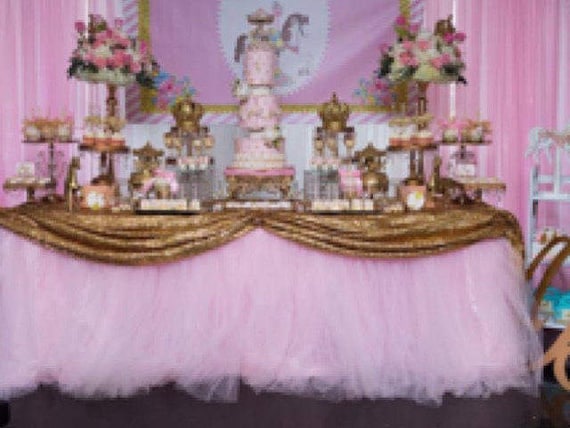 Tutu table skirt, Tulle table skirt, custom made, candy buffet skirt, ruffle tulle skirt Il_570xn