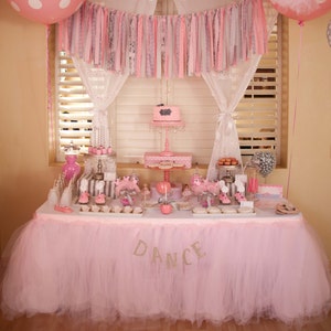 Tutu Table Skirt, Tulle Tableskirt, Candy Buffet, Centerpiece, Head Table image 3