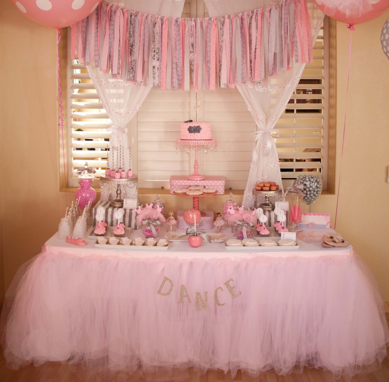 Tutu Table Skirt, Tulle Tableskirt, Candy Buffet, Centerpiece, Head Table image 3