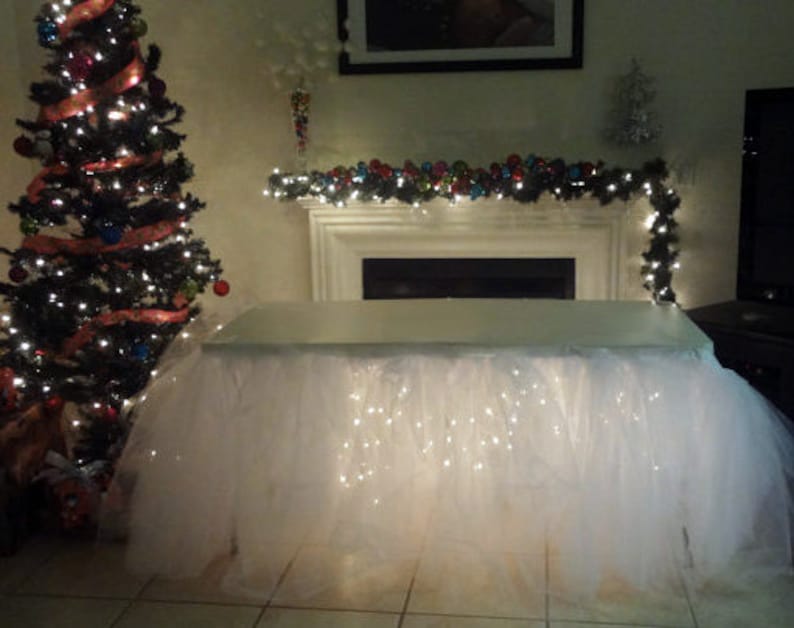 Tulle Tutu Table Skirt Head Table Party Table Custom Made You Pick Colors image 2