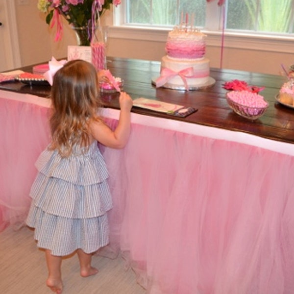 Custom Tulle Tutu Table Skirt Wedding, Birthday, Baby Shower