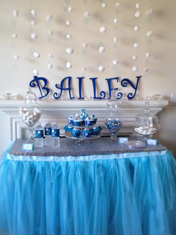 Frozen Themed, Elsa and Anna, Tutu table skirt Il_570xn