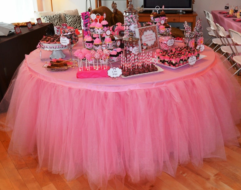 Tulle Table Tutu Skirt YOU PICK COLORS image 5