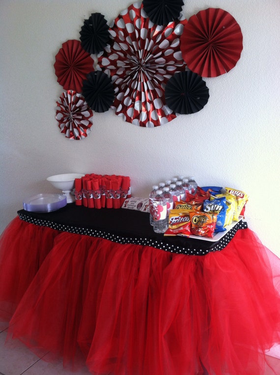 Lady Bug Minnie Mouse Polka Dot tulle Tutu Table Skirt Il_570xn