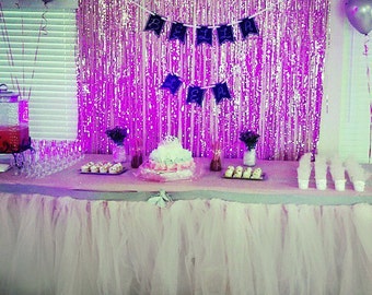 Light Purple Tulle TUTU Table Skirt Cover Birthday Wedding Party Baby Shower Dec