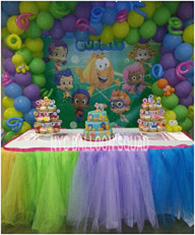 Tulle Tutu Table Skirt Head Table Party Table Custom Made You Pick Colors image 1