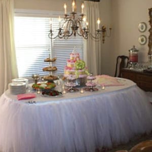 Tulle Table Tutu Skirt YOU PICK COLORS image 3