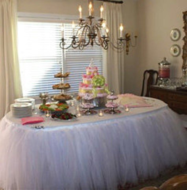 Tulle Table Tutu Skirt YOU PICK COLORS image 3