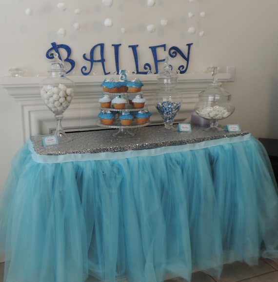 Frozen Themed, Elsa and Anna, Tutu table skirt Il_570xn