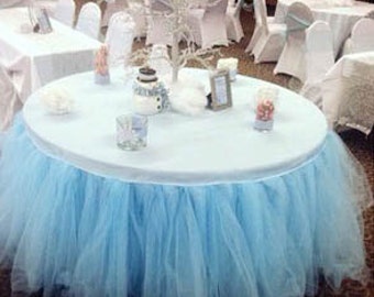 Tutu Table Skirt, Tulle Tutu Skirt, Wedding, Birthday, Baby Shower