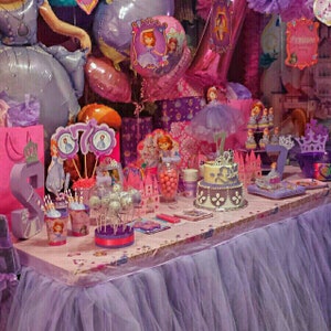 Tutu Table Skirt, Tulle Tableskirt, Candy Buffet, Centerpiece, Head Table image 1