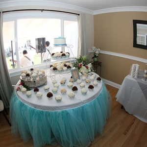 Tulle Tutu Table Skirt Head Table Party Table Custom Made You Pick Colors image 2