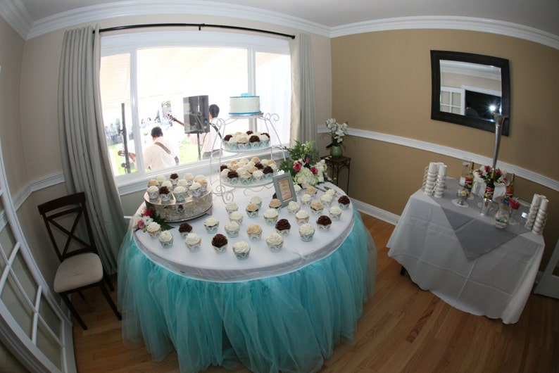 Tulle Tutu Table Skirt Head Table Party Table Custom Made You Pick Colors image 2