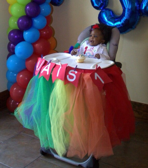HIgh Chair Tutu Skirt Custom Made you pick the colors! Il_570xn