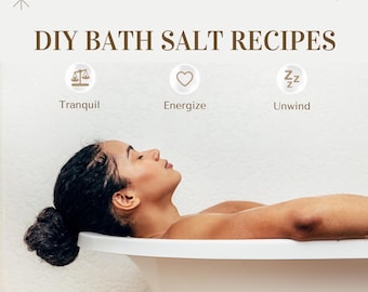 Receta casera de sales de baño: 3 mezclas de aceites esenciales (descarga digital)