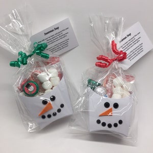 Snowman Soup - One bag - Stocking Stuffer - Elf gifts - Children's Christmas - Christmas Eve