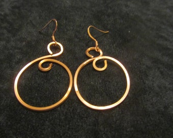 Simple copper Hoop Earrings