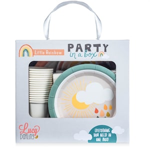 Rainbow Party - Party Box - Box of Party Supplies - Rainbow Themed - Birthday Party - Birthday Box - Party Plates - Birthday Banner