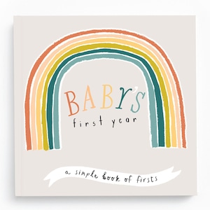 Rainbow Baby Book Gender Neutral Baby Journal Rainbow Baby First Year Baby Memory Book for Girls or Boys image 1