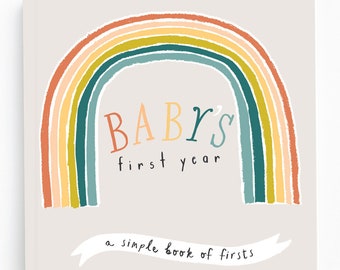 Rainbow Baby Book - Gender Neutral - Baby Journal - Rainbow Baby - Livre de mémoire de bébé de première année pour filles ou garçons