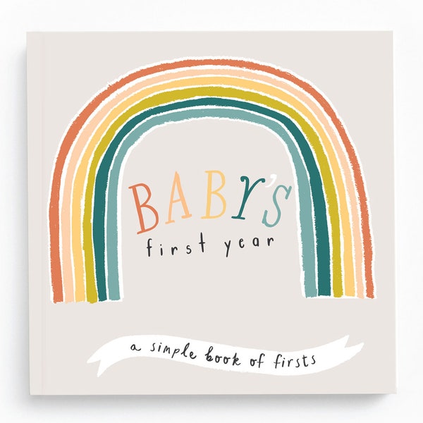 Rainbow Baby Book - Gender Neutral - Baby Journal - Rainbow Baby - First Year Baby Memory Book for Girls or Boys