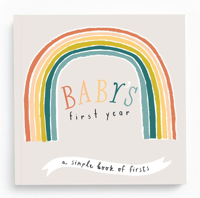 Rainbow Baby Book Gender Neutral Baby Journal Rainbow Baby First Year Baby Memory Book for Girls or Boys image 1