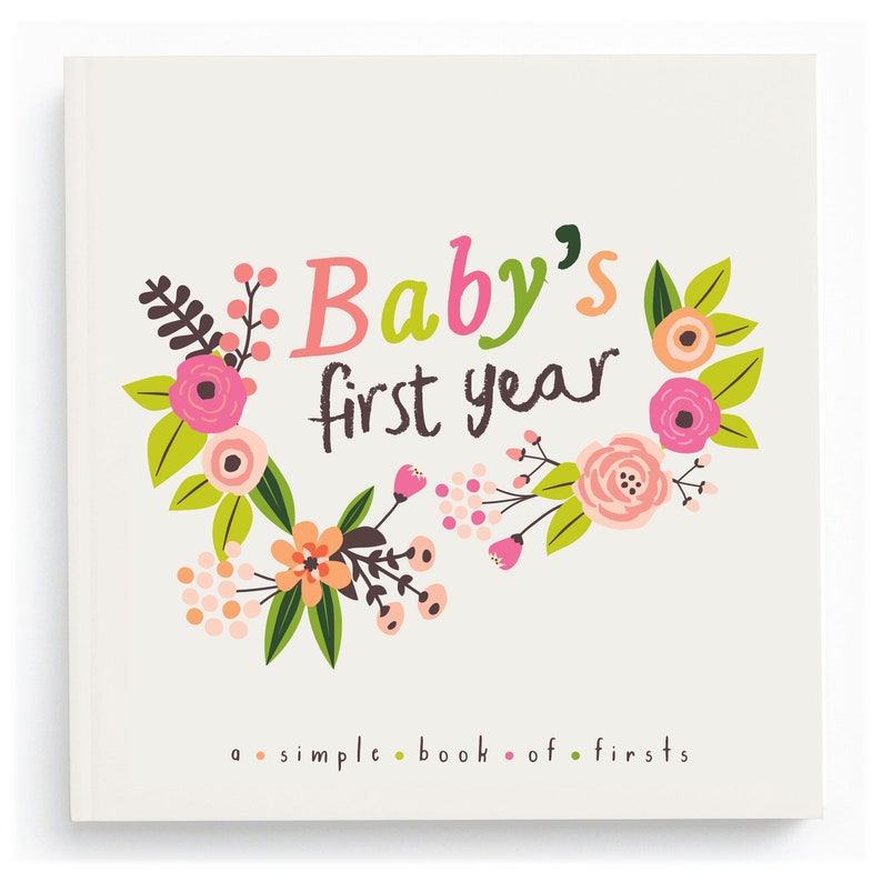 Floral Baby Book Artist Baby Book for Girls Babys First Year Baby Memory Book Baby Journal Babys First Memory Book image 1