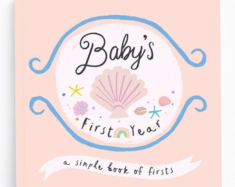 Beach Baby Memory Book - Nautical - Baby Girl - Beach Themed - First Year Baby Memory Book for Girls - Baby First Yea
