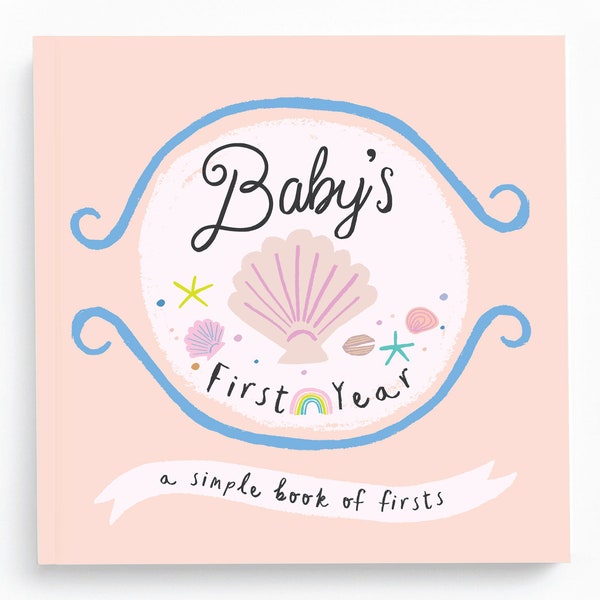 Beach Baby Memory Book - Nautical - Baby Girl - Beach Themed - First Year Baby Memory Book for Girls - Baby First Yea