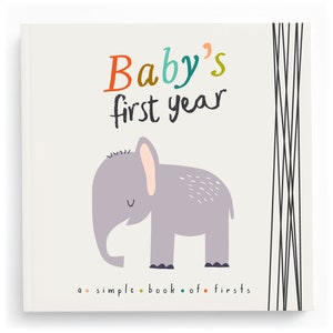 Animal Baby Book Gender Neutral Baby Book Jungle Baby Book Safari Baby Book Babys First Year Baby Memory Book Baby Journal image 1