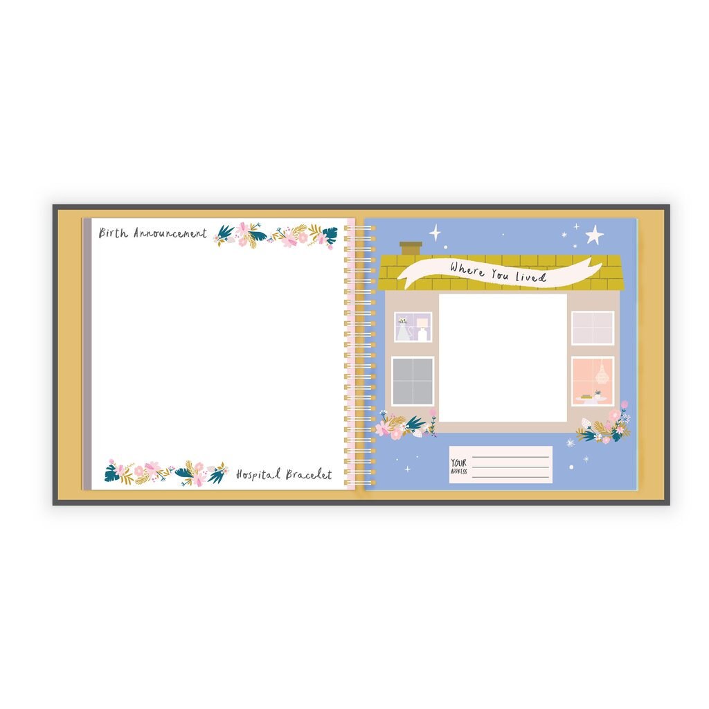 Floral GOLD Baby Book Girl Blossom Baby's First Year Etsy