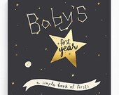 Stargazer Gold Baby Book - Boy or Girl - Galaxy - Baby 39 s First Year - Gold Foil - First Year Baby Memory Book for Boys - Gender Neutral