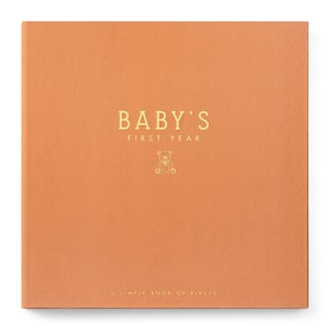 Teddy Bears Picnic Luxury Baby Memory Book - Cloth Cover, First Year Journal