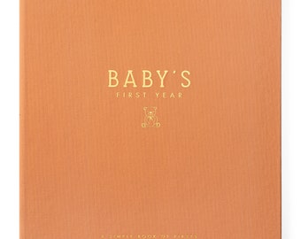 NEW! Teddy Bears' Picnic Luxury Memory Baby Book - Cloth Cover Baby Book - Baby's First Year - Baby Memory Book