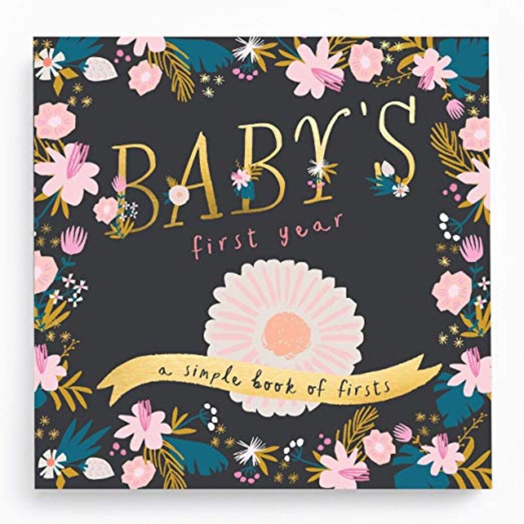 Floral GOLD Baby Book Girl Blossom Baby s First Year Gold Foil