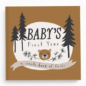 Camper Baby Book - Baby Boy or Girl Memory Book - Camping Theme - Outdoors Baby Book - First Year Baby Book for Boys or Girls - Baby Bear