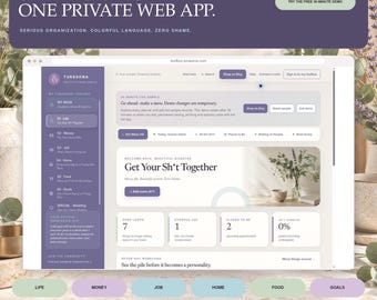 Digital Life Planner Web App Bundle | Tasks, Budget, Meals, Career, Home & Goals