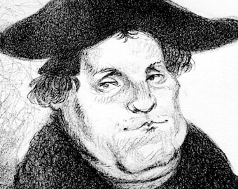 pencil sketch of Martin Luther