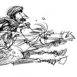 Persian courier pencil sketch