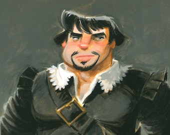 Athos gouache character study