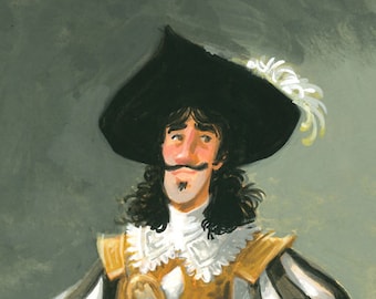 Porthos gouache character study