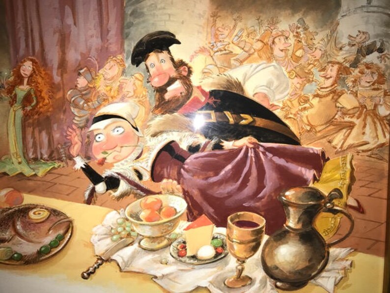 The palace banquet halloriginal gouache illustration image 3
