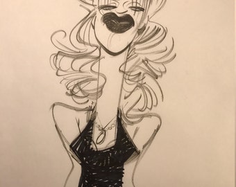 Caricature of Courtney Love