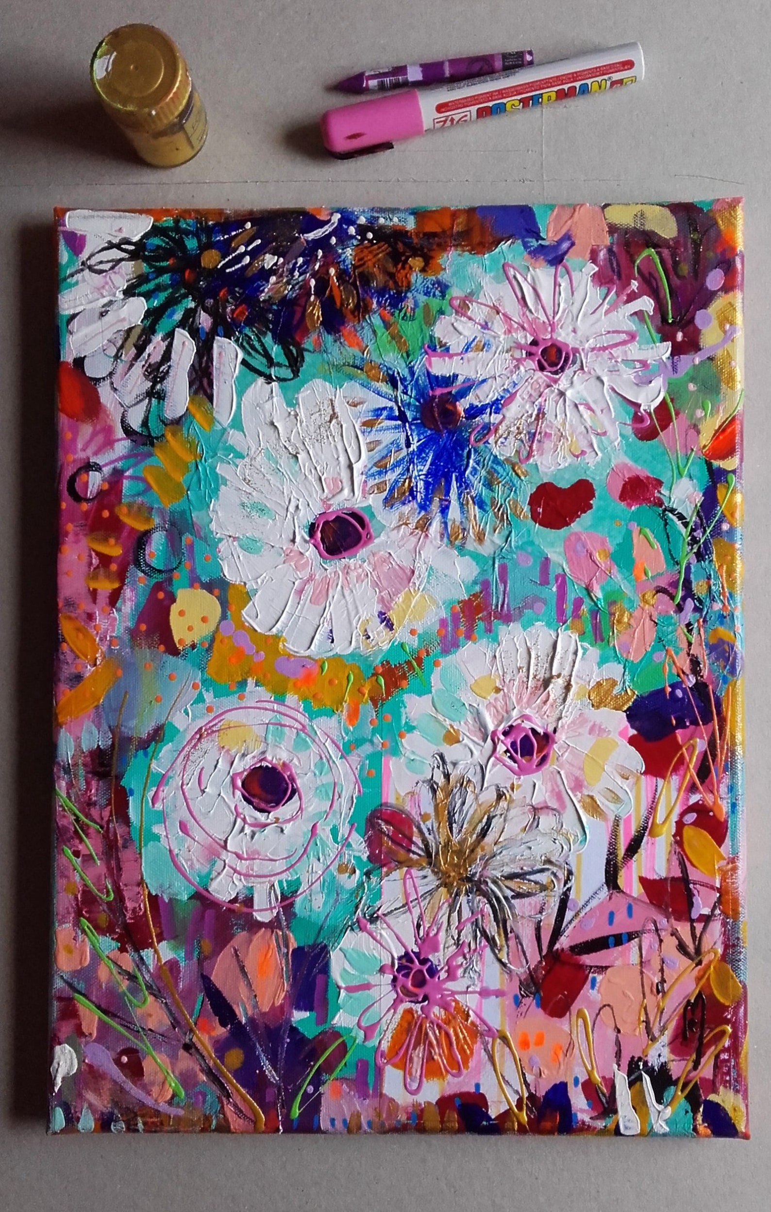 Flowers Canvas Flowers Art Flowers Painting Flowers Fine Art Etsy