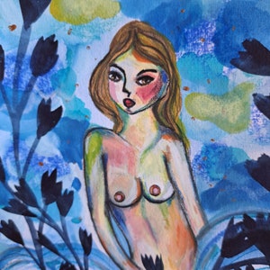 Mermaid original painting - Ocean landscape