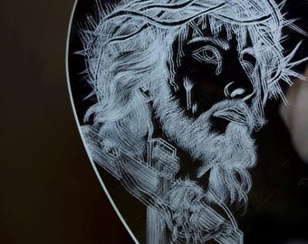 Divino rostro de jesus Spiegel mit individueller Gravur