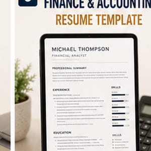 Finance Resume Template | ATS-Friendly Accounting Resume | 1 & 2 Page Word Pack