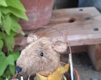 Halloween Pumpkin Pail with Mouse